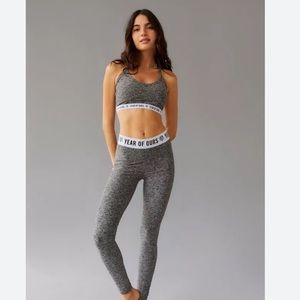 Year of Ours Stretch Skater Leggings & Bralette - Heather Grey